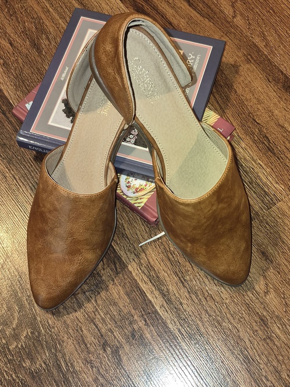 Catherine Malandrino Cognac Brown Pointed D'Orsay Flats